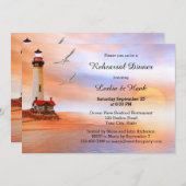 Dîner de répétition du phare de plage Invitation (Devant / Derrière)