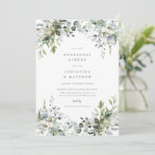 Dîner de répétition Dusty Blue Florals Invitation (Debout devant)