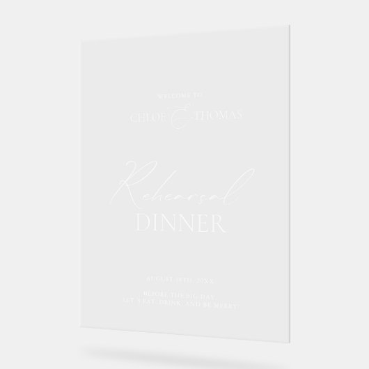 Dîner de répétition élégant Affiche de bienvenue a (Angle)