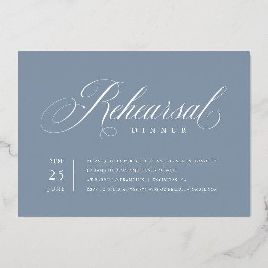 Dîner de répétition élégant Invitation à huile d'a (Recto)