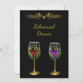 Dîner de répétition élégant Invitation avec vin (Devant)