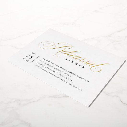 Dîner de répétition élégant Invitation Real Gold F (Rotation)