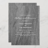 Dîner de répétition élégante en granit Invitation (Devant / Derrière)