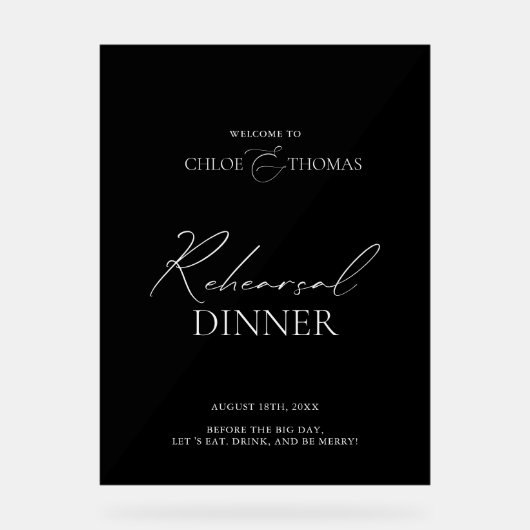 Dîner de répétition en acrylique noir Affiche de b (Recto)