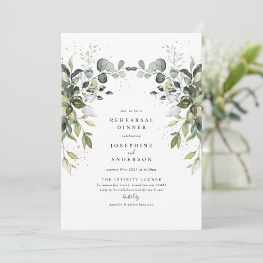 Dîner de répétition Eucalyptus Invitation (Debout devant)