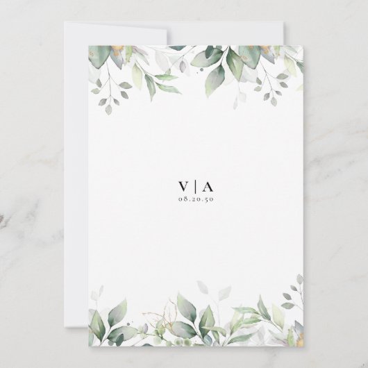 Dîner de répétition Eucalyptus Leaf Invitation (Dos)