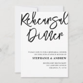 Dîner de répétition Faire-part de mariage noir et  (Devant)