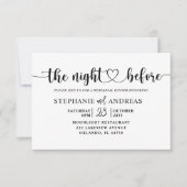 Dîner de répétition Faire-part de mariage noir et  (Devant)