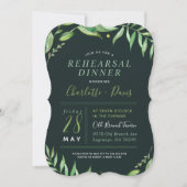 Dîner de répétition Feuille Boho Invitation (Devant)