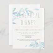 Dîner de répétition feuille d'aquarelle invitation (Devant / Derrière)