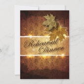 Dîner de répétition Feuille d'or Damask Invitation (Devant)