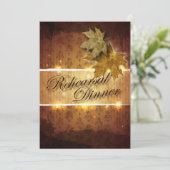 Dîner de répétition Feuille d'or Damask Invitation (Debout devant)