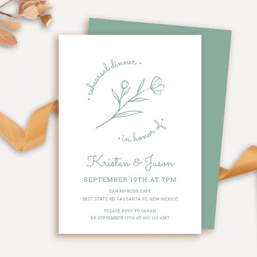 Dîner de répétition fleur sauvage Invitation dans 