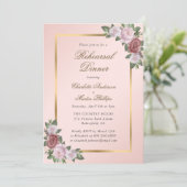 Dîner de répétition floral rose vif Invitation (Debout devant)