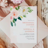 Dîner de répétition floral rose vif Invitation