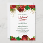 Dîner de répétition Floral Roses rouges Invitation (Devant)