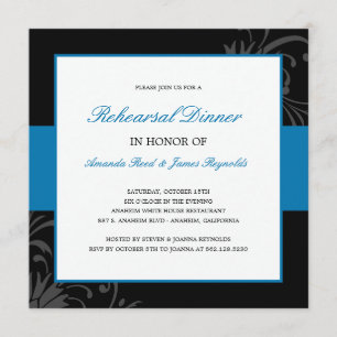 Dîner de répétition florale élégant Invitation (bl