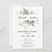 Dîner de répétition florale Eucalyptus Invitation (Devant)