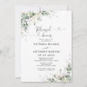 Dîner de répétition florale Eucalyptus Invitation (Devant)