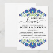 Dîner de répétition florale mexicaine Invitation (Devant / Derrière)