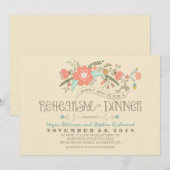 Dîner de répétition florale mignonne invitation (Devant / Derrière)
