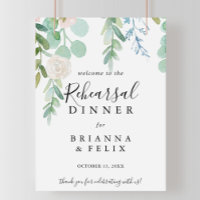 Dîner de répétition florale tropicale Affiche de b