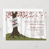 Dîner de répétition forêt/forêt rouge Invitation (Devant / Derrière)