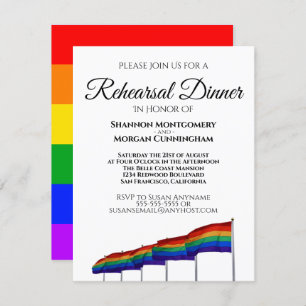 Dîner de répétition gay pride Mariage Invitation