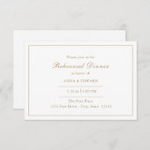 Dîner de répétition Gold Border Invitations (Devant / Derrière)