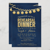 Dîner de répétition Gold et Navy Invitation (Devant / Derrière)