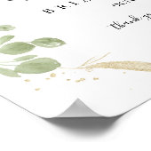 Dîner de répétition Gold Eucalyptus Affiche de bie (Coin)