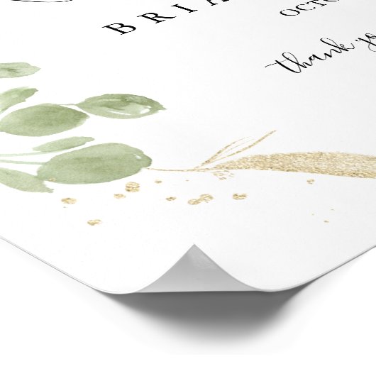 Dîner de répétition Gold Eucalyptus Affiche de bie (Coin)