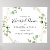 Dîner de répétition Gold Eucalyptus Affiche de bie (Devant)