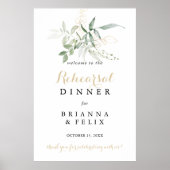 Dîner de répétition Gold Green Foliage Affiche de  (Devant)