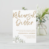 Dîner de répétition Gold & Green Invitation (Debout devant)