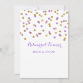 Dîner de répétition Gold Purple Invitation (Devant)