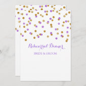 Dîner de répétition Gold Purple Invitation (Devant / Derrière)