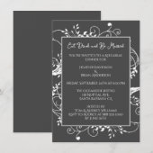 Dîner de répétition Gray Flourish Invitation (Devant / Derrière)