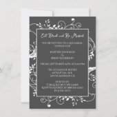 Dîner de répétition Gray Flourish Invitation (Devant)