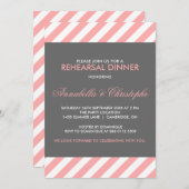Dîner de répétition - Gris et Rose Invitation (Devant / Derrière)