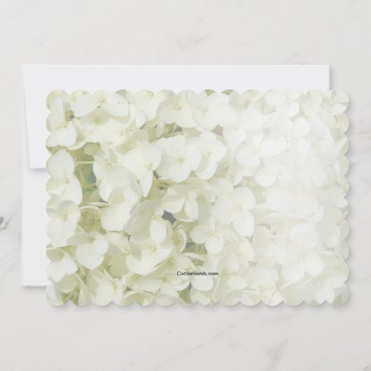 Dîner de répétition Hydrangea blanc Invitation (Dos)