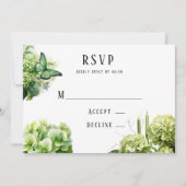 Dîner de répétition Hydrangea vert - Carte RSVP (Devant)