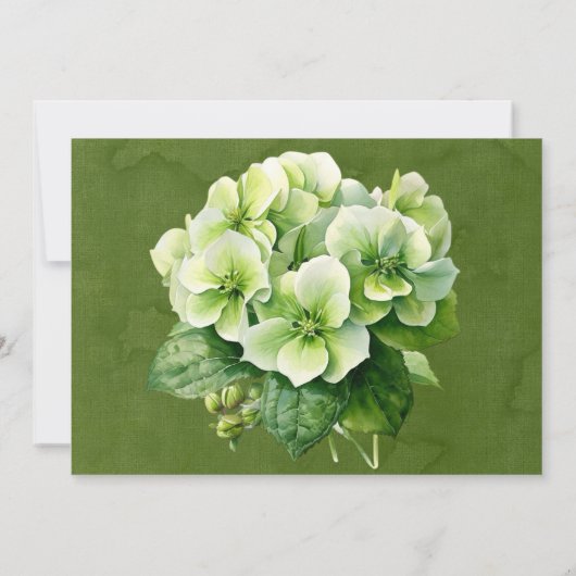 Dîner de répétition Hydrangea vert - Carte RSVP (Dos)