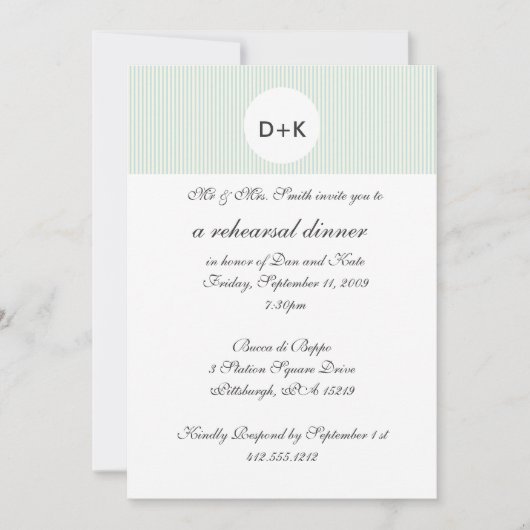 Dîner de répétition Invitation (Devant)