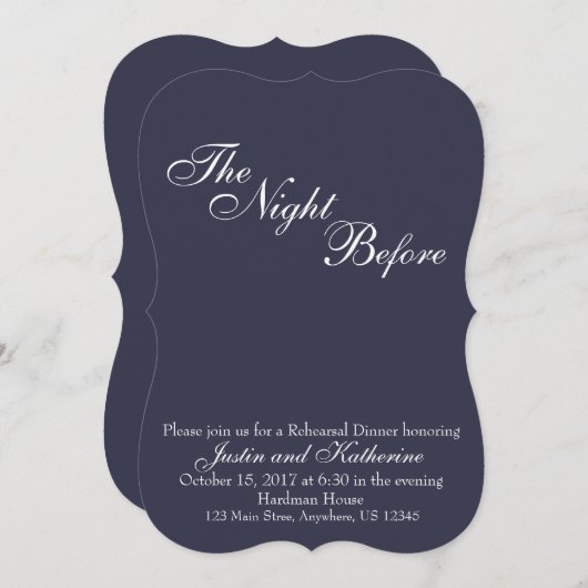 Dîner de répétition Invitation (Devant / Derrière)