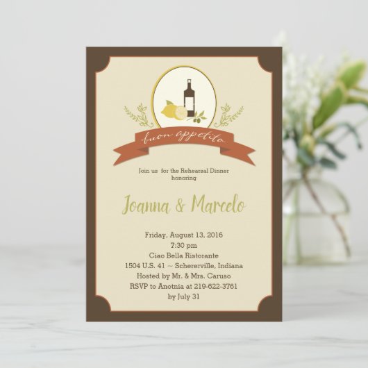 Dîner de répétition Invitation (Debout devant)