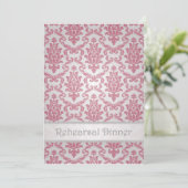 Dîner de répétition Invitation - Damask sombre ros (Debout devant)