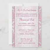 Dîner de répétition Invitation - Damask sombre ros (Dos)