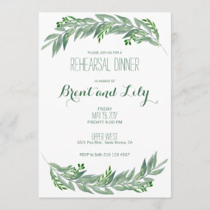 Dîner de répétition Invitation - Foliage verdoyant