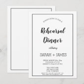 Dîner de répétition Invitation minimaliste (Devant / Derrière)